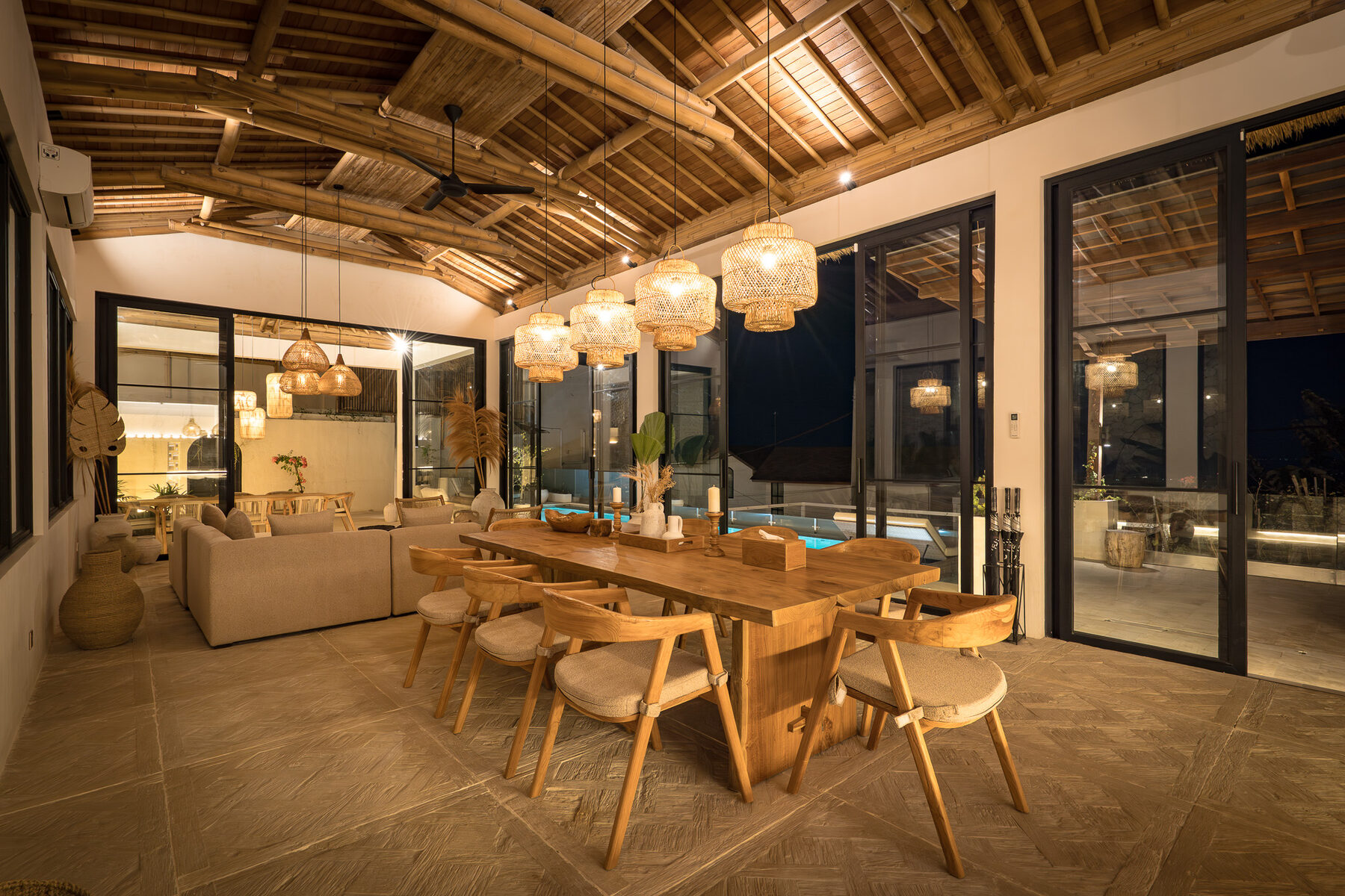 The main living level at Maison Ulu Dua.